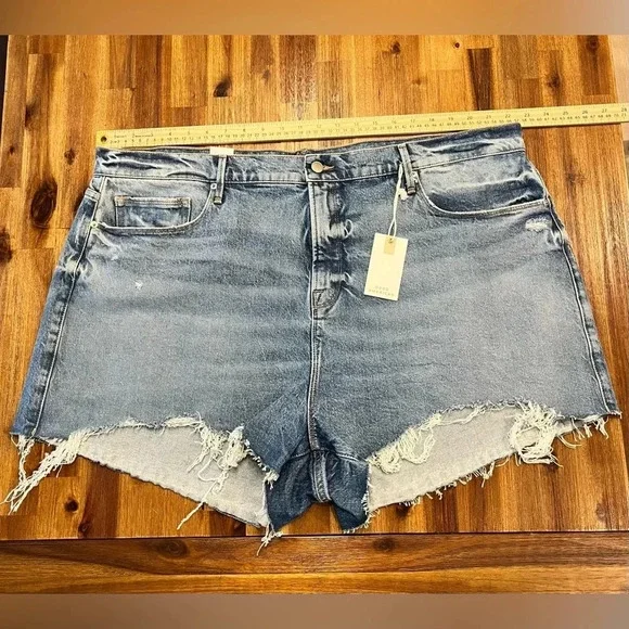 Good American Good ’90s Shorts size 18 denim - Picture 7 of 10